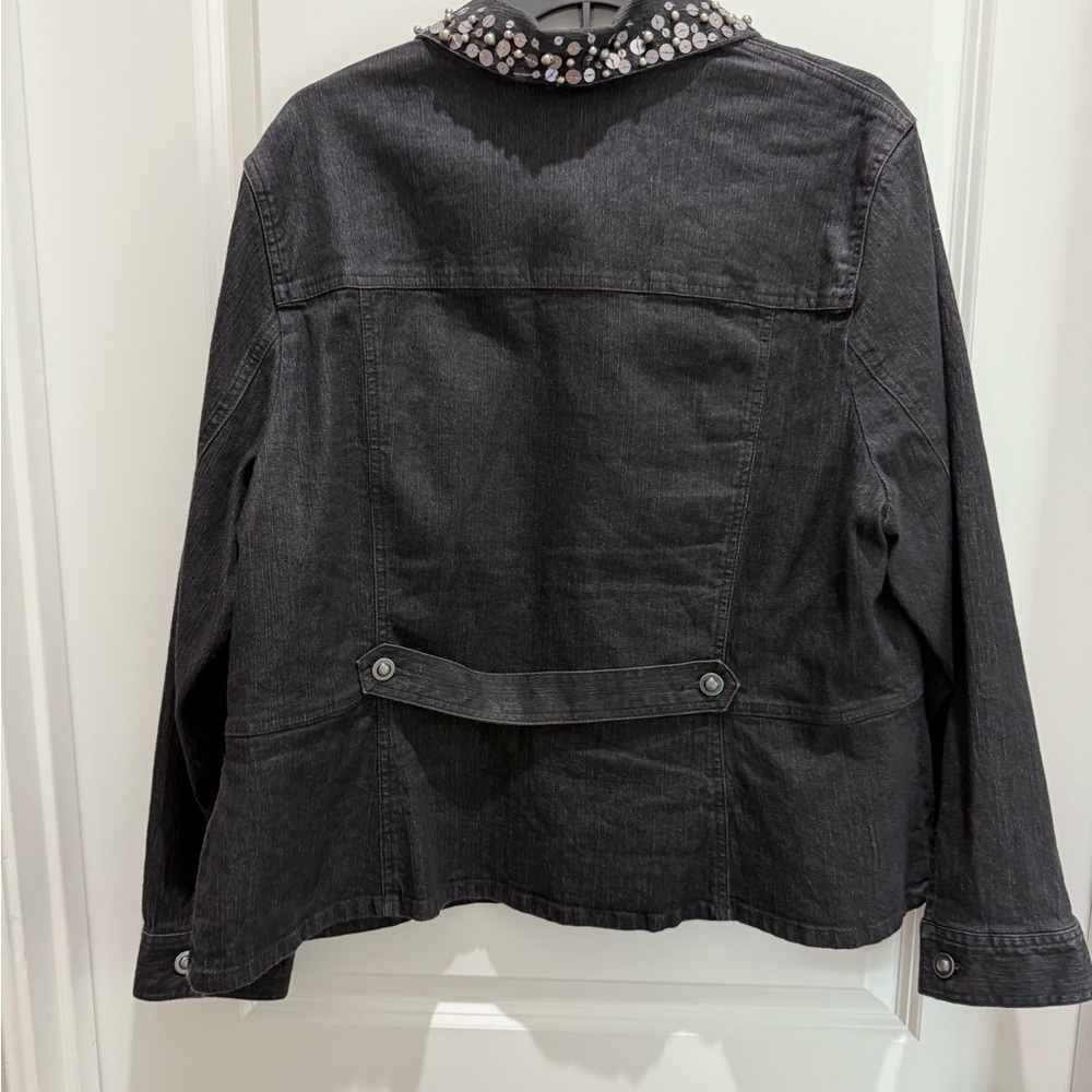 MAKE AN OFFER! Ruby Rd Black Jean Jacket and Pant Set - Picture 3 of 6